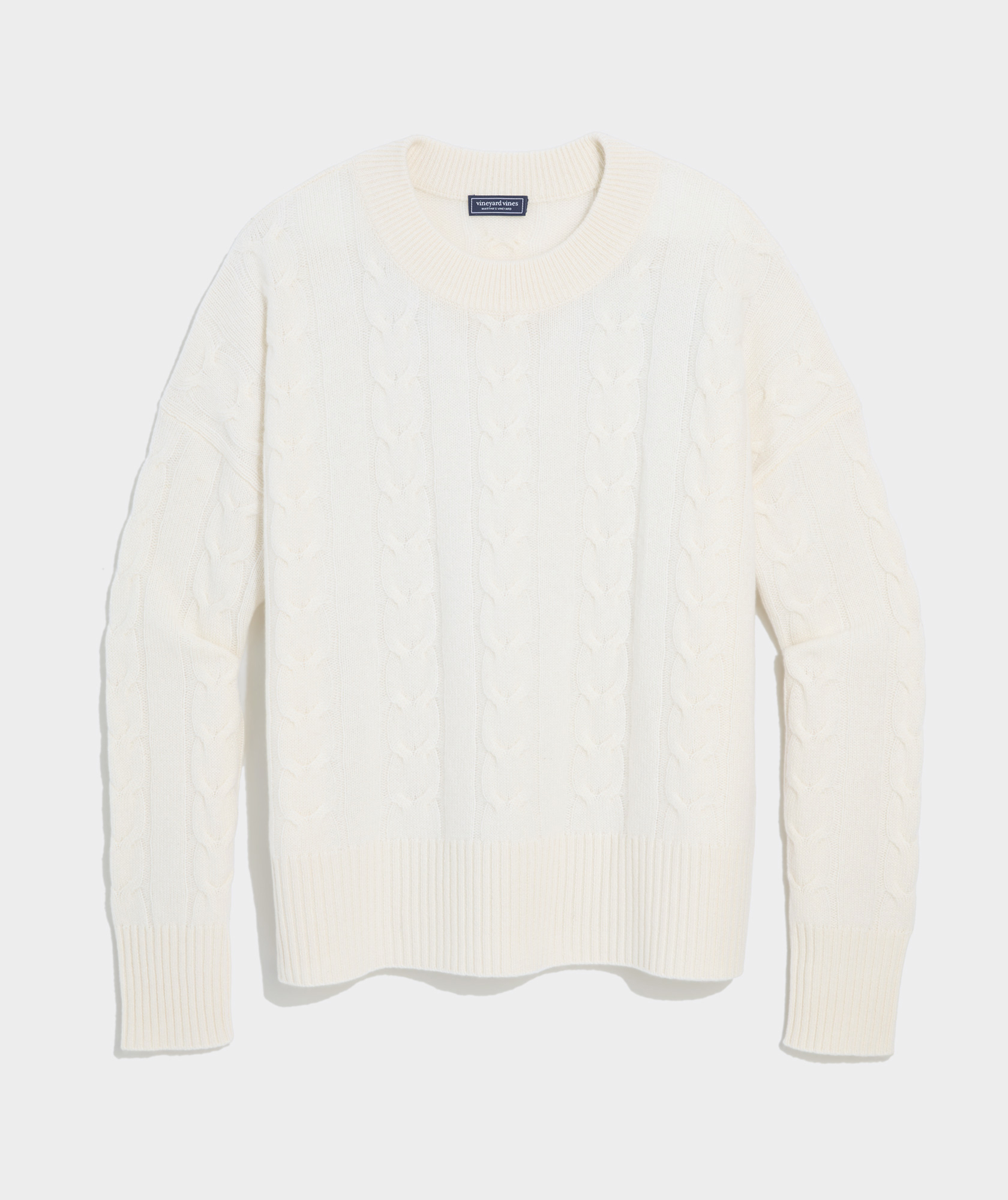 Cashmere Cable Crewneck Sweater