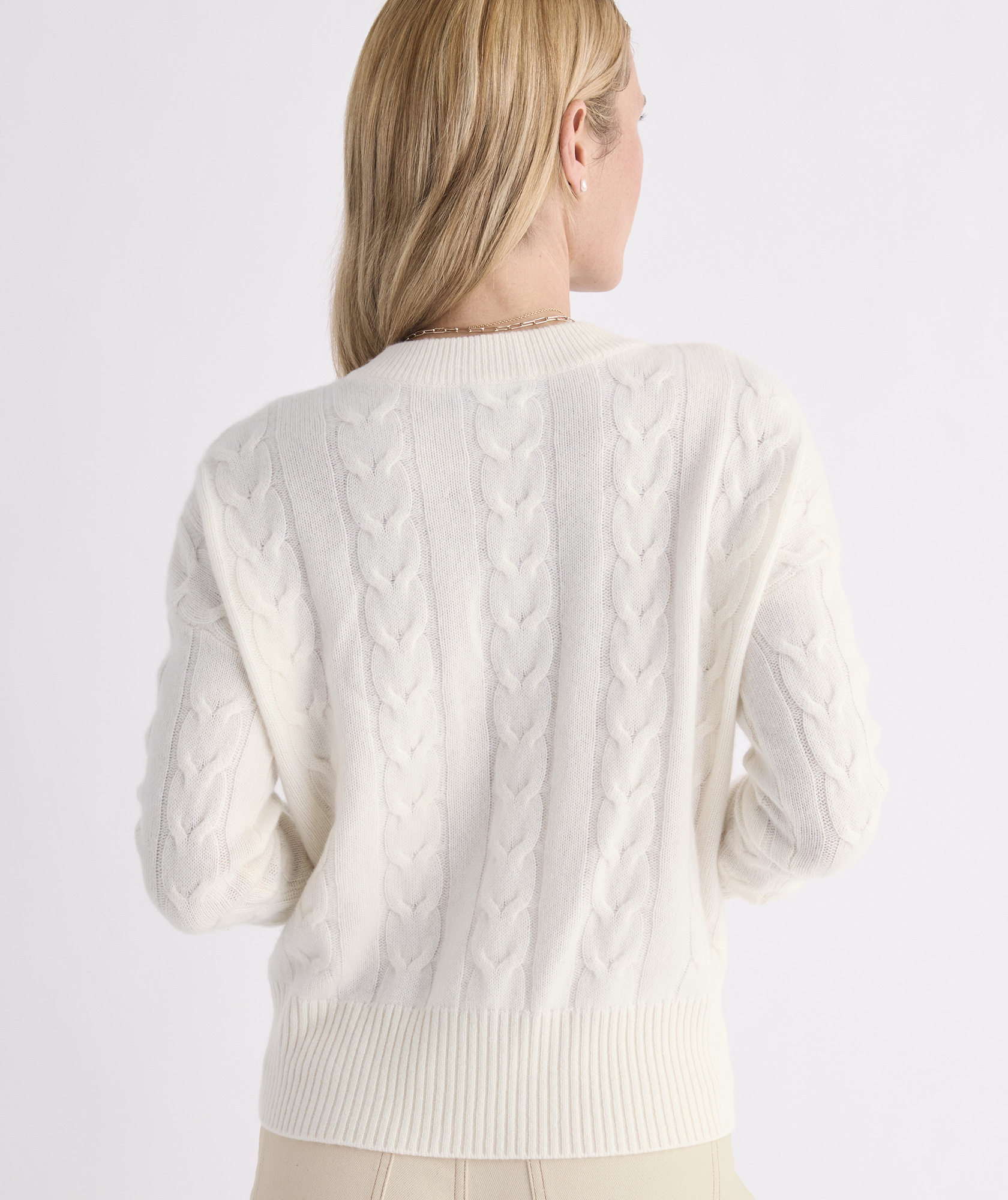 Cashmere Cable Crewneck Sweater