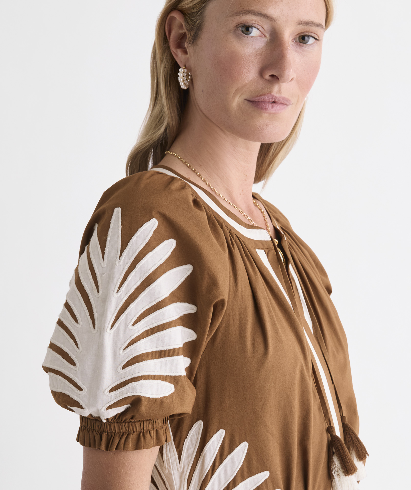 Naomi Appliqué Midi Dress